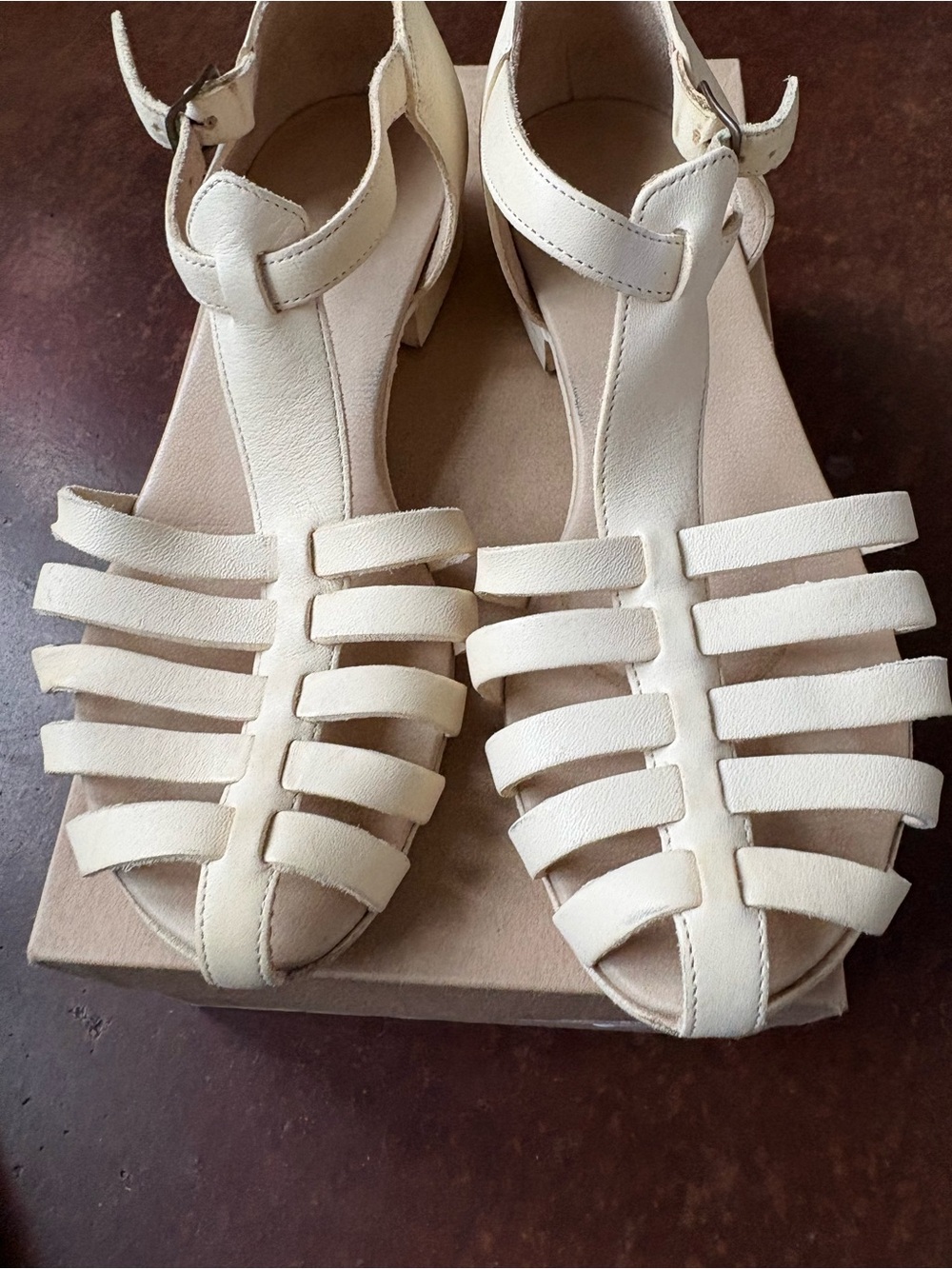 Reinhard Plank Fisherman Sandal 
White Nubuck 
Size 38